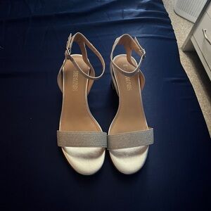 Dream Pairs Women's Glittery Silver Heels